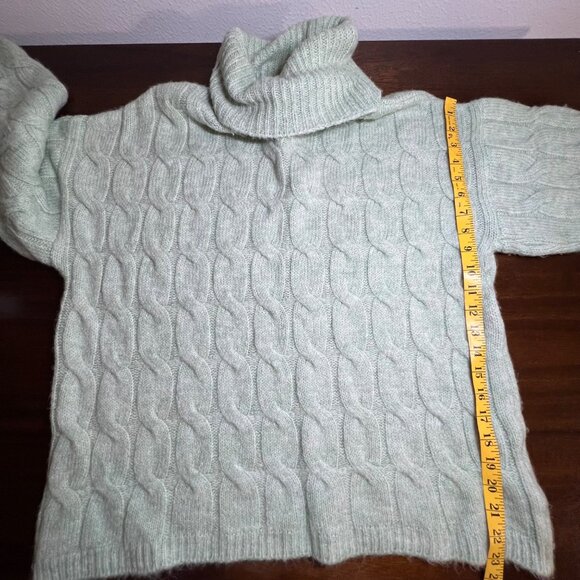 Cable Knit Chunky Oversized Whimsigoth Green Sweater Granny Granola Soft Small - Picture 6 of 9